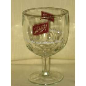  Vintage Clear Glass  Schlitz  Beer Glass   6 Inches High 