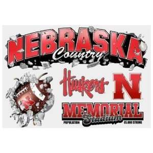 Nebraska Huskers Wallcrasher Wall Decal   Multi Logo 3   College Car 