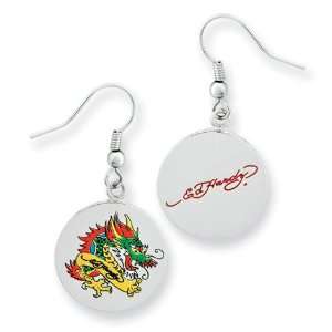  Ed Hardy Painted Dragon Earrings/Mixed Metal Jewelry