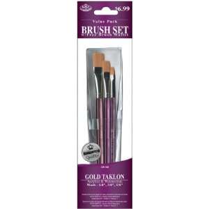  New   Brush Set Value Pack Gold Taklon 3/Pkg Glaze/Wash 