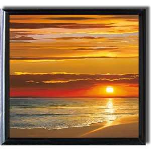  Sunset on the Sea by Dan Werner Satin Black Framed Canvas 