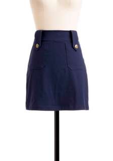 Playground Daze Skirt   Casual, Vintage Inspired, 60s, Blue, Solid 