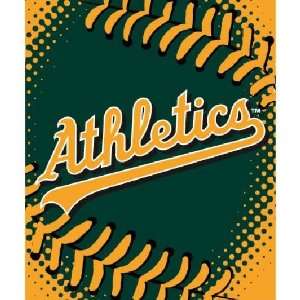 MLB Oakland Athletics Royal Plush Raschel Acrylic Blanket Throw 