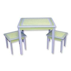  Blue Patchwork Table and Chair Set