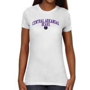 Central Arkansas Bears Ladies Team Arch Slim Fit T Shirt   White 