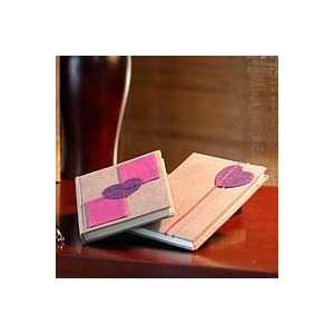    NOVICA Journals, Purple Love Notes (pair)