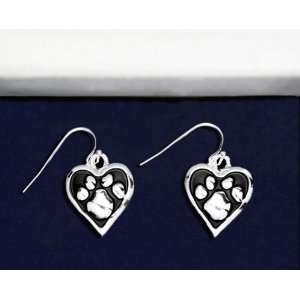  Animal Cause Earrings   Paw Print Heart (Retail 