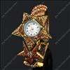 Brown Swarovski crystal star jewelry fashion Wrist quartz watch 