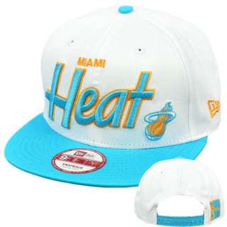 New Era 9Fifity 950 Team Script Snapback Hat Cap Flat Bill NBA Miami 