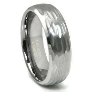  Tungsten Carbide Hammer Finish Dome Wedding Band Ring Sz 