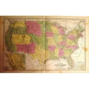  Antique Map of USA, 1854