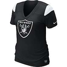 Nike Oakland Raiders Womens Fashion V Neck Heather T Shirt    