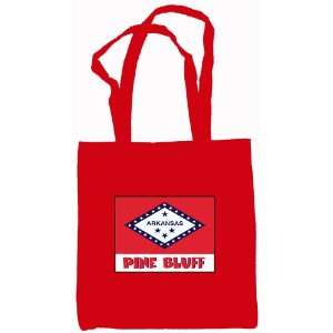  Pine Bluff Arkansas Souvenir Tote Bag Red 