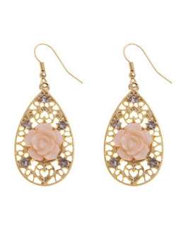 Biscuit (Stone ) Rose Teardrop Earrings  247635715  New Look