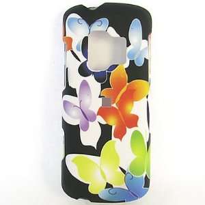 Hard Snap on Shield RUBBERIZED With COLORED BUTTERFLY Design Faceplate 