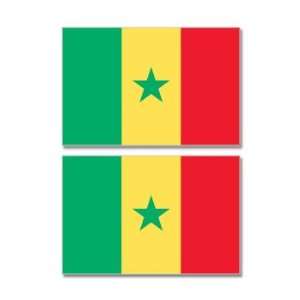 Senegal Country Flag   Sheet of 2   Window Bumper Stickers