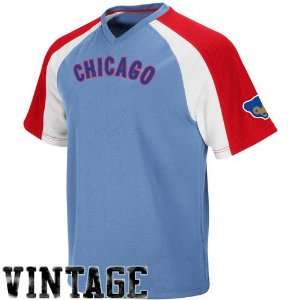 Chicago Cubs Majestic Cooperstown Light Blue V Neck Crusader 