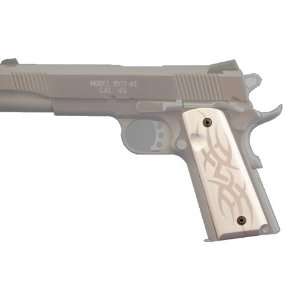  Hogue Colt & 1911 Government Grips Tribal Aluminum Clear 