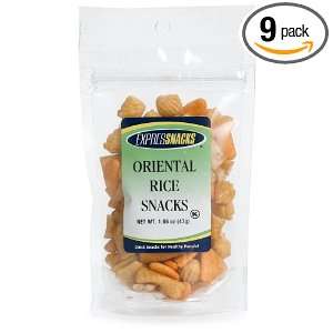 EXPRESSNACKS Oriental Rice Snacks, 1.65 Ounce Bags (Pack of 9)
