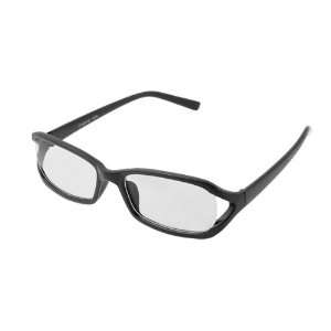  Como Black Rubberized Plastic Frame Unisex Clear Lens Glasses 