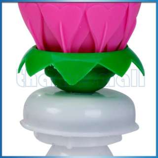 Music Lotus Flower Rotating Birthday Candles Pink Party  