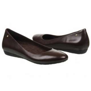 Womens Rockport Faye Ballet Dark Brown Leather Shoes 