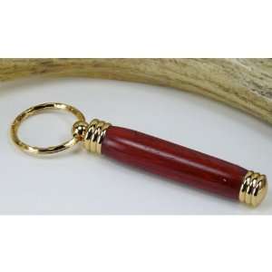    Padauk Toothpick Holder With a Gold Finish