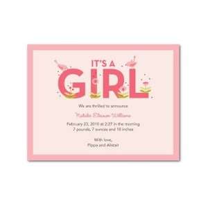  Girl Birth Announcements   Big Letters Medium Pink By Migi Baby