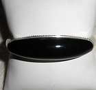Sterling Silver Black Onyx Bangle Bracelet with Stainle