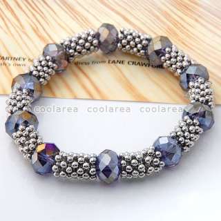   Beads Pave Woven Stretch Bracelet 7 9/Color Flower Spacer Gift  