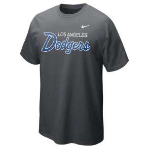   Dodgers Charcoal Heather Nike Slidepiece T Shirt