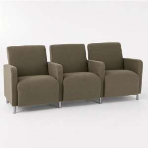   with Center Arms Avon Navy Fabric/Brushed Steel Legs
