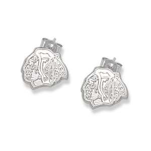  Chicago Blachawks sterling silver dangle earrings 