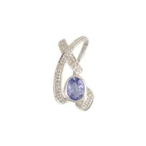    14K White Gold Diamond and Tanzanite Slide Grande Jewelry