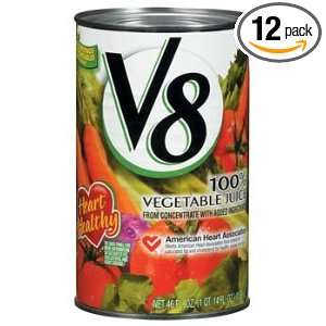 V8 Juice, 46 Ounce Can (Pack of 12) Grocery & Gourmet Food