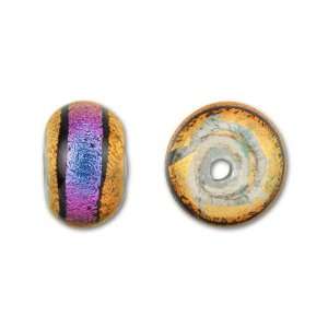  11mm Dichroic Tequila Sunrise and Juicy Pink Round Bead 