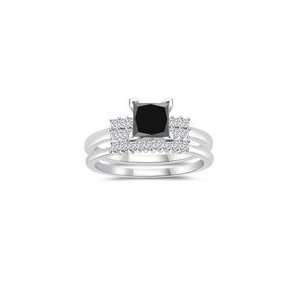   Black & White Diamond Matching Ring Set in 14K White Gold 9.0 Jewelry