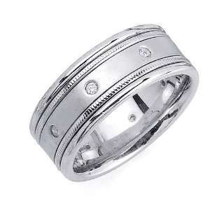   16ct 14K White Gold Polished Diamond Wedding Ring (GH, VS) Jewelry