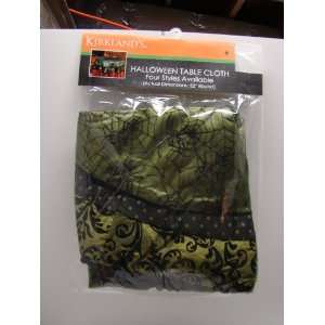  GREEN WITH BLACK SPIDERS CLOTH HALLOWEEN TABLE CLOTH 52 