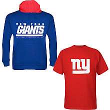 New York Giants Big & Tall Hooded Sweatshirt & T Shirt Combo    