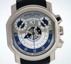 Daniel Roth Papillon Chronographe 18k White Gold Watch.  