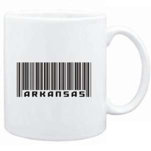 Mug White  BAR CODE Arkansas  Usa States  Sports 