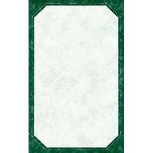 Green 8 1/2 x 14 Menu Paper   Angled Marble Border   100 