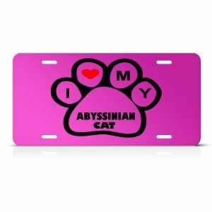 Abyssinian Cats Pink Novelty Animal Metal License Plate Wall Sign Tag
