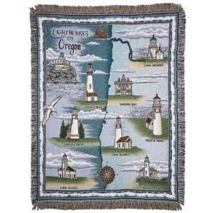  Lighthouses of Oregon Tapestry Throw Blanket 50 x 60 