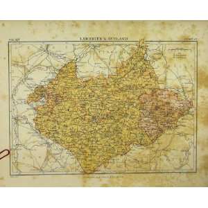  1882 Map Leicester Rutland England Britannica Ninth