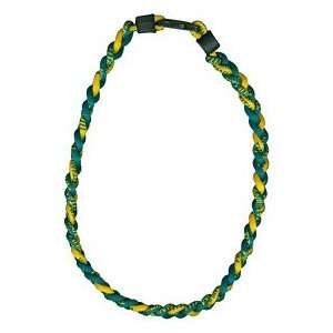    Titanium Ionic Braided Necklace   Green/Gold