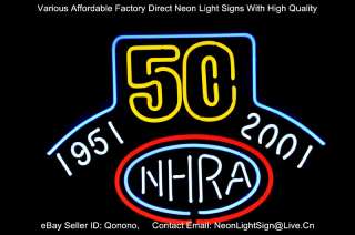 NHRA Racing CAR 50th 1951 2001 BEER BAR NEON LIGHT SIGN  