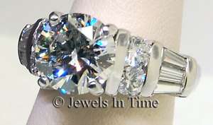 00 CT Platinum Ladies Diamond Ring Size 4.75 GIA  