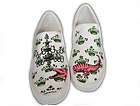   Women Custom painted Canvas Sneaker slip on Boots Sz 6 Free Vans Stkr